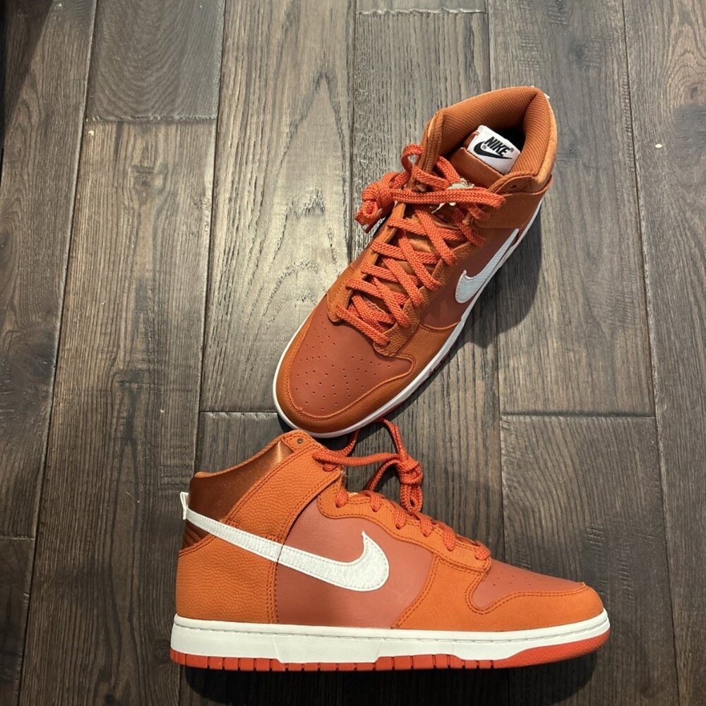 Nike Dunk Hi Retro PRM EMB Sneakers Men's Size 11 Orange/ Sail DH8008-800